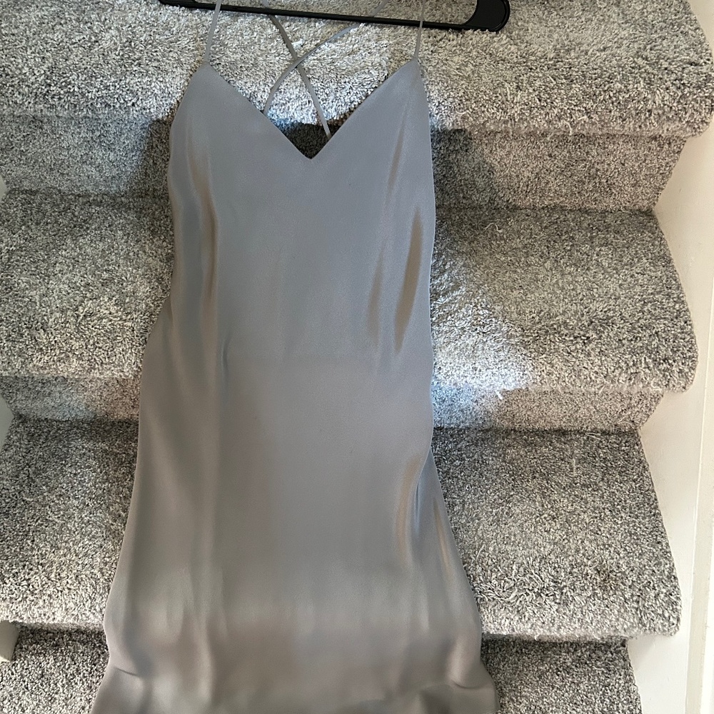 Polo by Ralph Lauren grey slip dress, 100% silk, size 6